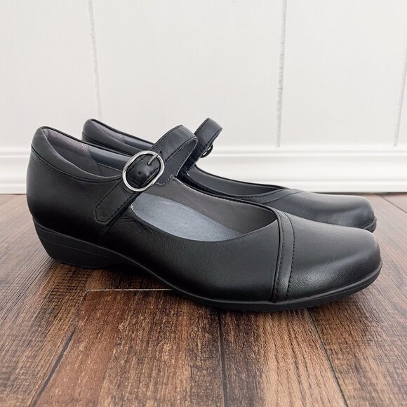 Dansko Fawna Leather Mary Jane Comfort Shoe Arch Support Size 9.5-10 EU 40 Black - Picture 1 of 15